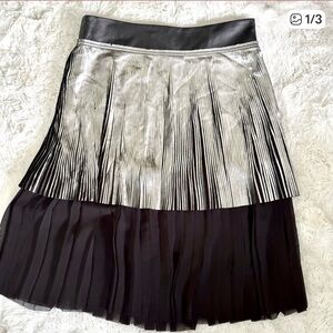Club Monaco Metallic Pleated Skirt